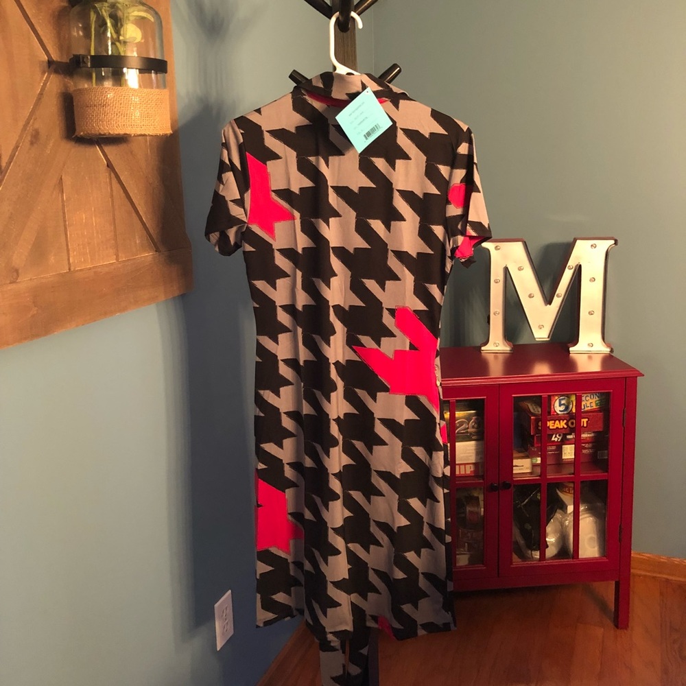 Tracy Negoshian wrap dress black grey red size S